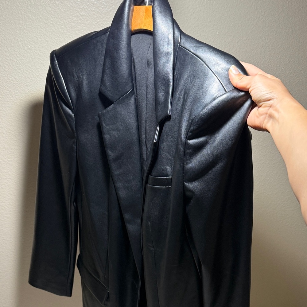 Express Women's Black Leather Blazer
